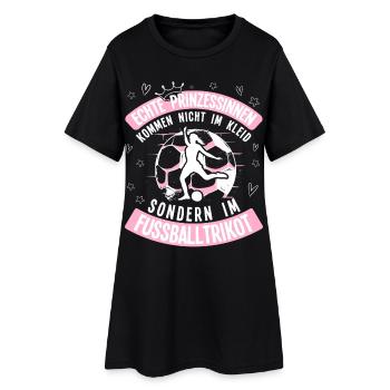 Echte Prinzessinnen Fußballspielerin Fußballtrikot - Frauen T-Shirt-Kleid - Schwarz - Vorne