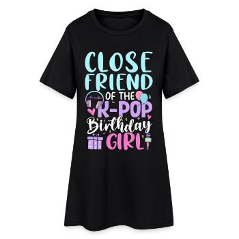 Amie proche de la fille d’anniversaire de la K-Pop - Robe T-shirt Femme - noir - Devant