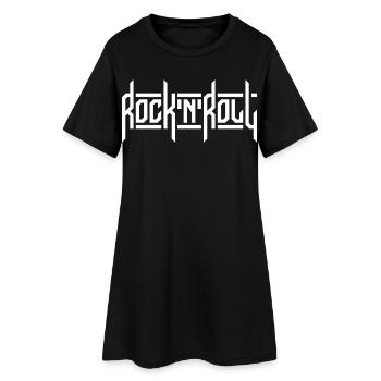 Logo de typographie personnalisée Rock’N’Roll - Robe T-shirt Femme - noir - Devant