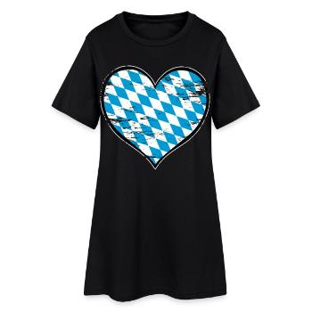 Bayern Herzflagge used - Frauen T-Shirt-Kleid - Schwarz - Vorne