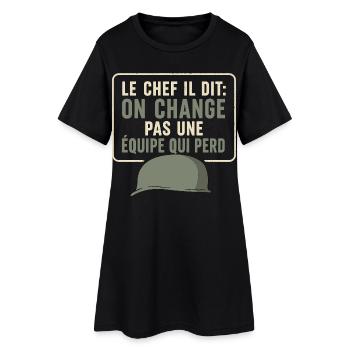 Militaire 7ie Compagnie Cadeau humour personnalisé - Robe T-shirt Femme - noir - Devant