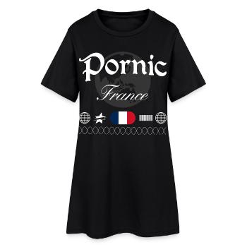 Souvenir de voyage streetwear Pornic France - Robe T-shirt Femme - noir - Devant
