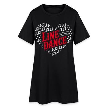 Line Dance Heart Design - Women’s T-Shirt Dress - black - Front