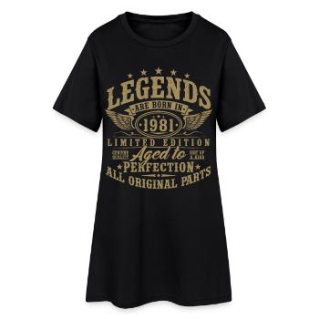 1981 Jahrgang geboren Legenden Vintage Geburtstag - Frauen T-Shirt-Kleid - Schwarz - Vorne