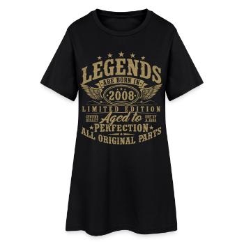 18th Birthday 2008 Vintage 18 Year Gift - Women’s T-Shirt Dress - black - Front