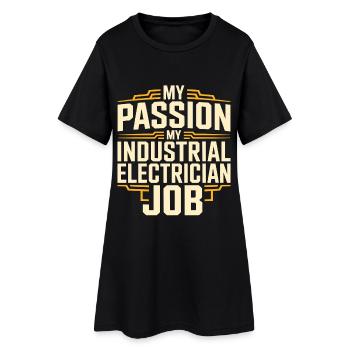 Électricien industriel Ma passion Ma maintenance - Robe T-shirt Femme - noir - Devant