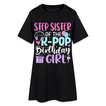 Demi-sœur de la fille anniversaire de la K-Pop - Robe T-shirt Femme - noir - Devant