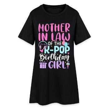 Belle-mère de la fille d’anniversaire K-Pop - Robe T-shirt Femme - noir - Devant