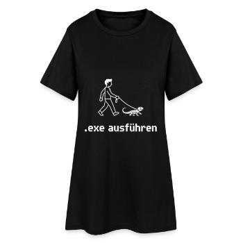 Admin Exe Ausführen - Frauen T-Shirt-Kleid - Schwarz - Vorne