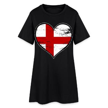 England heart flag used - Women’s T-Shirt Dress - black - Front