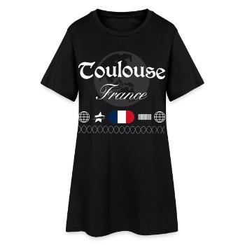 Toulouse France Streetwear Travel Souvenir - Women’s T-Shirt Dress - black - Front