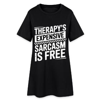 Sarcasme Thérapie gratuite coûte Cadeau amusant - Robe T-shirt Femme - noir - Devant