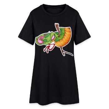 Flame Snake with Green, Orange, Tail - Women’s T-Shirt Dress - black - Front