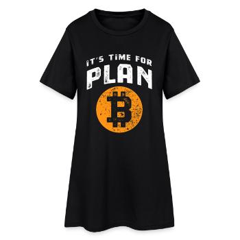Bitcoin - It's time for Plan B - Krypto Geschenk - Frauen T-Shirt-Kleid - Schwarz - Vorne