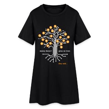 Bitcoin | Money doesn't grow on trees | Crypto - Women’s T-Shirt Dress - black - Front