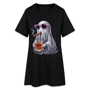 Whisky fantôme et lunettes de soleil - Robe T-shirt Femme - noir - Devant