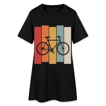 Retro Fahrrad Design, Vintage Bike Radfahrer - Frauen T-Shirt-Kleid - Schwarz - Vorne