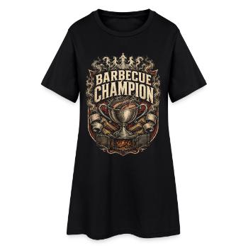 BBQ Wettkampf - Frauen T-Shirt-Kleid - Schwarz - Vorne