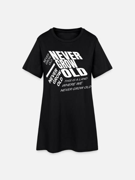 never grow old - Frauen T-Shirt-Kleid - Schwarz