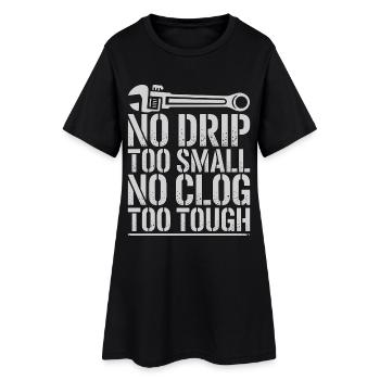 Plombier maître Pas de perfusion trop petit Plombier agréé - Robe T-shirt Femme - noir - Devant