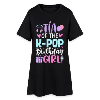 Tia de la fille d’anniversaire K-Pop - Robe T-shirt Femme - noir - Devant