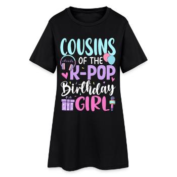 Cousins de la fille anniversaire de la K-Pop - Robe T-shirt Femme - noir - Devant