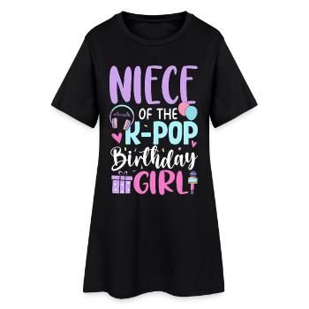 Nièce de la fille d’anniversaire de la K-Pop - Robe T-shirt Femme - noir - Devant