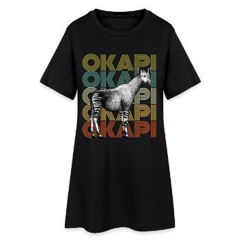 Okapi Retro Geometric Typography - Women’s T-Shirt Dress - black - Front
