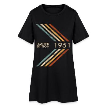 1951 Limited Edition Geburtstag Herren Damen Retro - Frauen T-Shirt-Kleid - Schwarz - Vorne