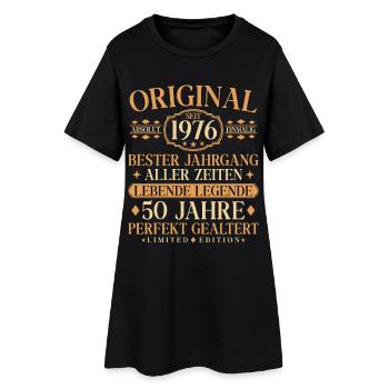 Vintage 1976 Jahrgang Geboren 50. Geburtstag - Frauen T-Shirt-Kleid - Schwarz - Vorne