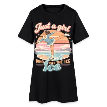 Retro Eiskunstlauf Just A Girl Who Loves The Eis - Women’s T-Shirt Dress - black - Front
