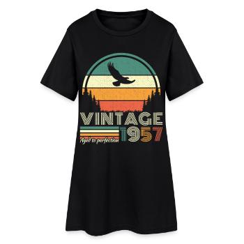 70 Ans 1957 Vintage Rétro Cadeau D'anniversaire - Robe T-shirt Femme - noir - Devant