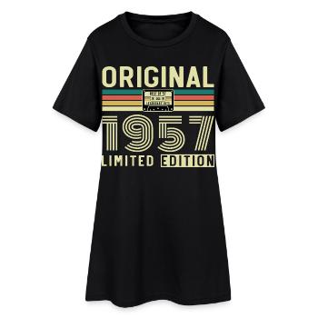 70 Ans 1957 Vintage Rétro Cadeau D'anniversaire - Robe T-shirt Femme - noir - Devant
