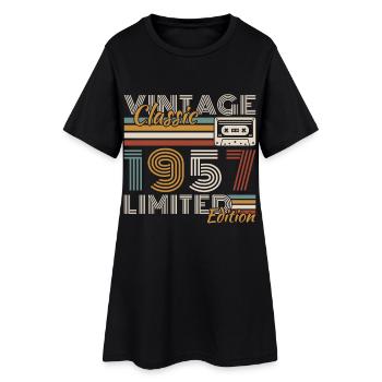 70 Ans 1957 Vintage Rétro Cadeau D'anniversaire - Robe T-shirt Femme - noir - Devant