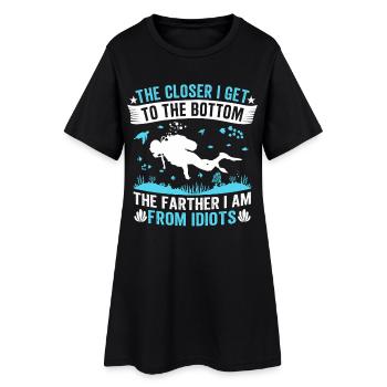 Plongeur drôle de plongeur sous-marine - Robe T-shirt Femme - noir - Devant
