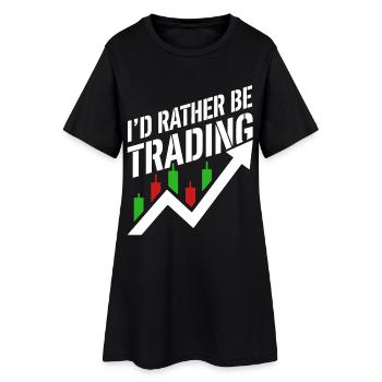Je préférerais être dans le trading | Trader en actions crypto - Robe T-shirt Femme - noir - Devant