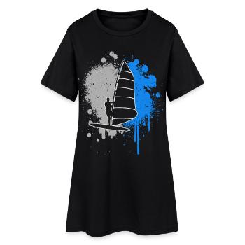 Windsurfing Windsurfer Splash of Color Boys Windsurf - Women’s T-Shirt Dress - black - Front