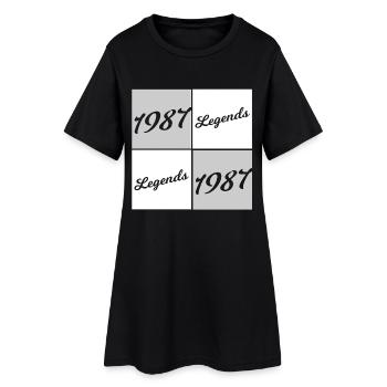 1987 Legends Italic Squares - Women’s T-Shirt Dress - black - Front