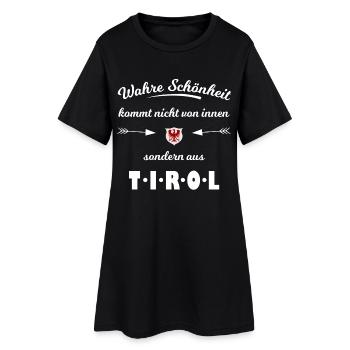 Tiroler Schönheit: Aus Tirol - Frauen T-Shirt-Kleid - Schwarz - Vorne