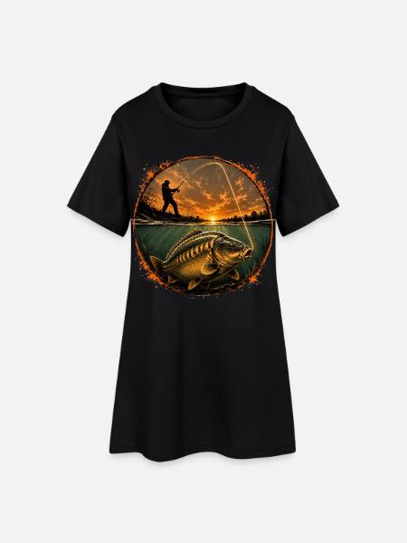 Carp Fishing Surface Hookup - Women’s T-Shirt Dress - black