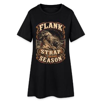 Rodeo Amerikanisch Flank Strap Season - Frauen T-Shirt-Kleid - Schwarz - Vorne