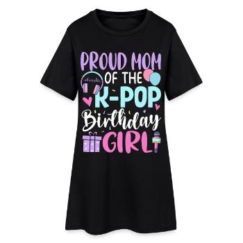 Fière maman de la fille d’anniversaire K-Pop - Robe T-shirt Femme - noir - Devant