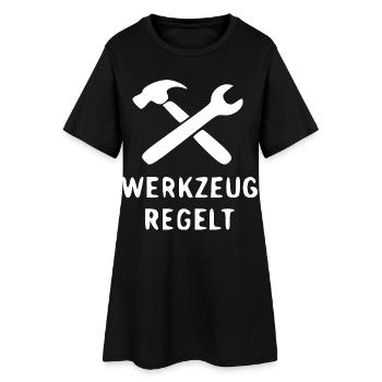 Werkzeug Regelt Hammer Schraubenschlüssel - Frauen T-Shirt-Kleid - Schwarz - Vorne