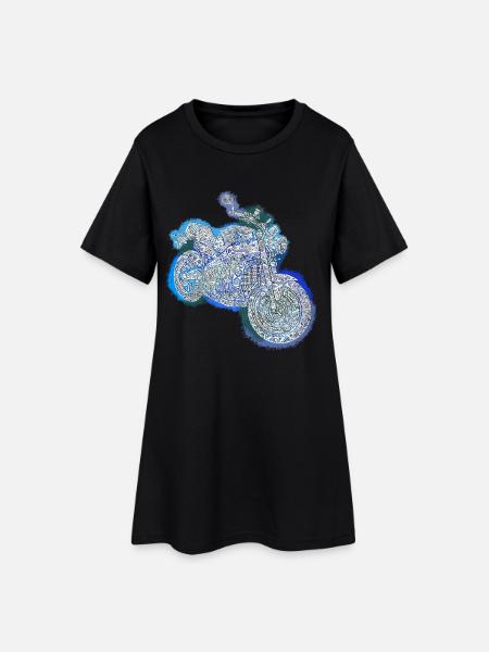 Zentangle Motorcycle - Women’s T-Shirt Dress - black