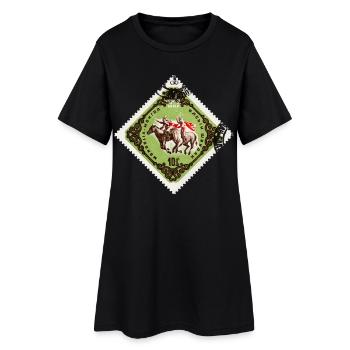 032_40RepMongola - Robe T-shirt Femme - noir - Devant