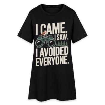 Je suis venu, j’ai vu, j’ai évité tout le monde - Robe T-shirt Femme - noir - Devant
