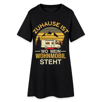 Camping Camper Zuhause Ist Wo Mein Wohnmobil Steht - Frauen T-Shirt-Kleid - Schwarz - Vorne