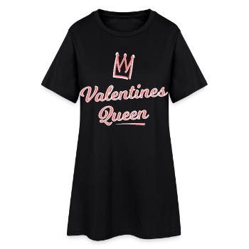 Valentines Queen - Frauen T-Shirt-Kleid - Schwarz - Vorne