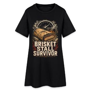 BBQ Wettkampf Brisked Stall Survivor - Frauen T-Shirt-Kleid - Schwarz - Vorne