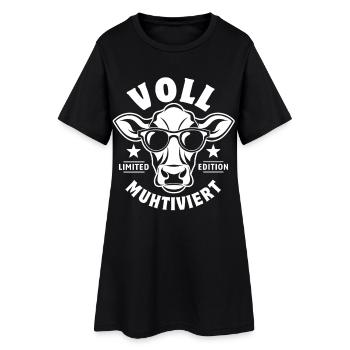 Vache entièrement moto avec des lunettes de soleil - Robe T-shirt Femme - noir - Devant